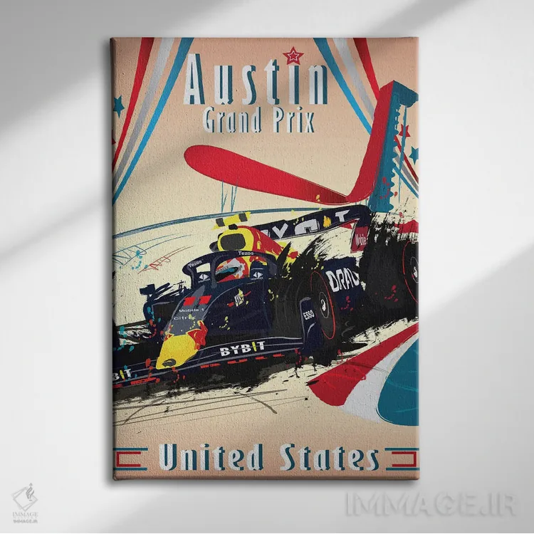تابلو دکوراتیو پوستر فرمول یک چکو پرز، سرجیو پرز، جایزه بزرگ آستین اثر فلای گرافیکس - نمای روبهرو روی دیوار