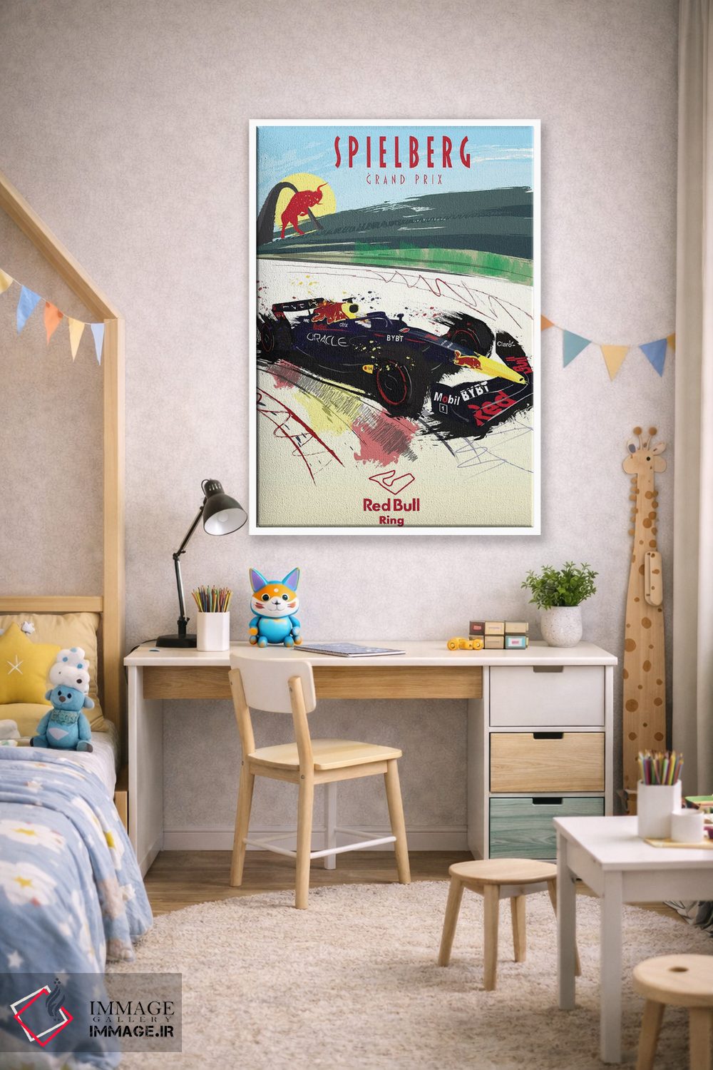 تابلو دکوراتیو پوستر فرمولا یک مکس ورشتاپن، پیست ردبول اثر فلای گرافیکس - D1W