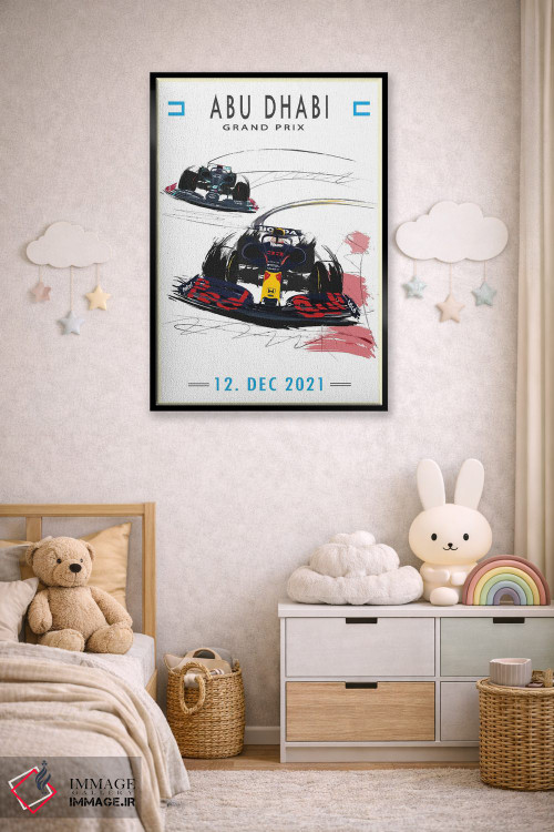 تابلو دکوراتیو پوستر فرمول یک مکس ورشتاپن، ابوظبی اثر فلای گرافیکس - D5B