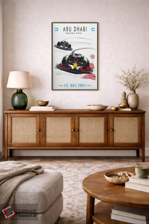 تابلو دکوراتیو پوستر فرمول یک مکس ورشتاپن، ابوظبی اثر فلای گرافیکس - D4B