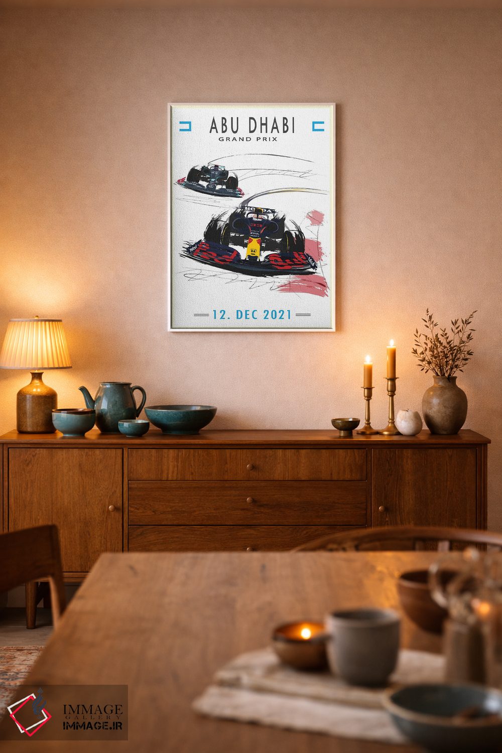 تابلو دکوراتیو پوستر فرمول یک مکس ورشتاپن، ابوظبی اثر فلای گرافیکس - D6W