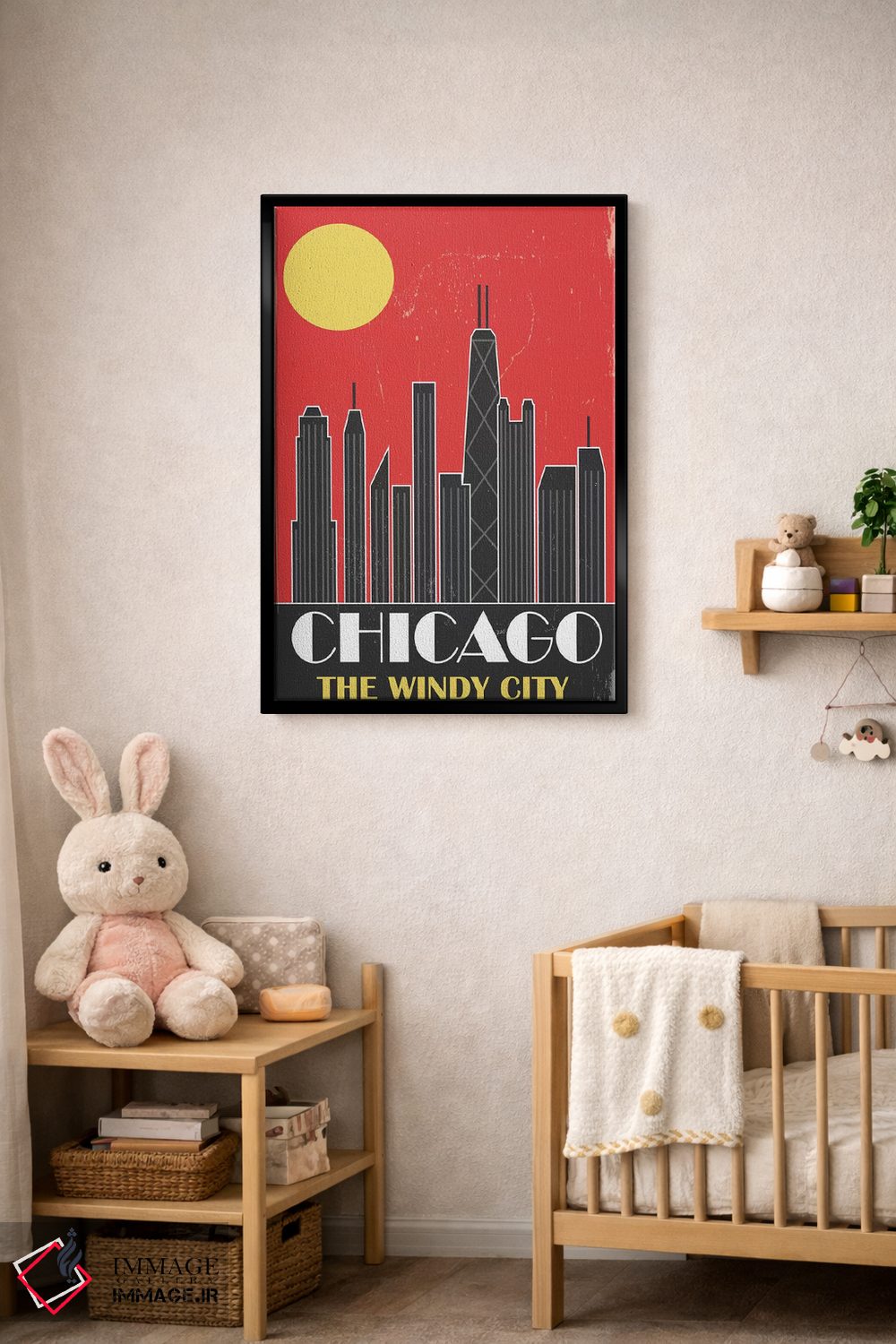 تابلو مدرن شیکاگو، قرمز اثر فلای گرافیکس - D5B