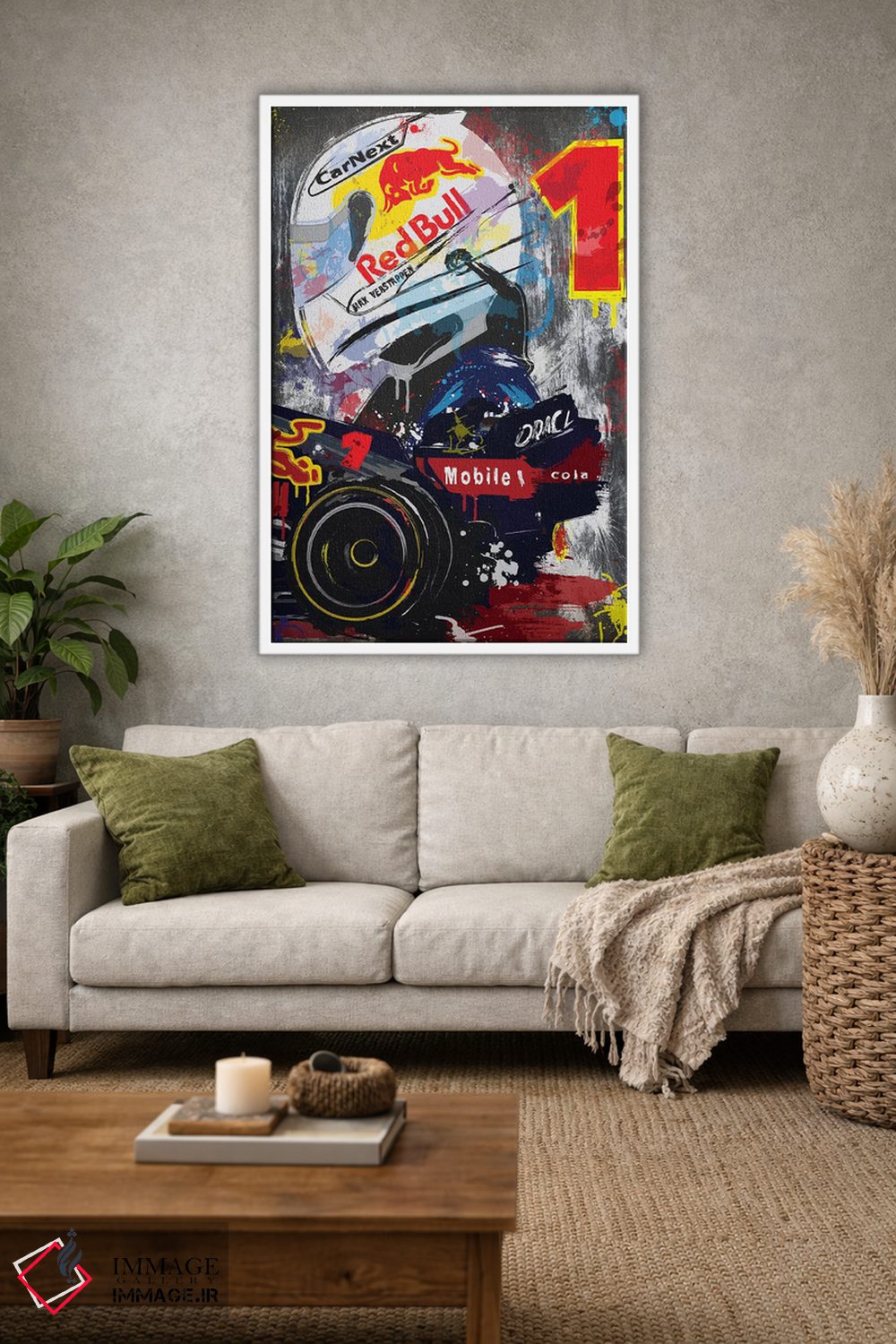 تابلو دکوراتیو پوستر فرمول یک مکس ورشتاپن، ردبول ریسینگ اثر فلای گرافیکس - D1W