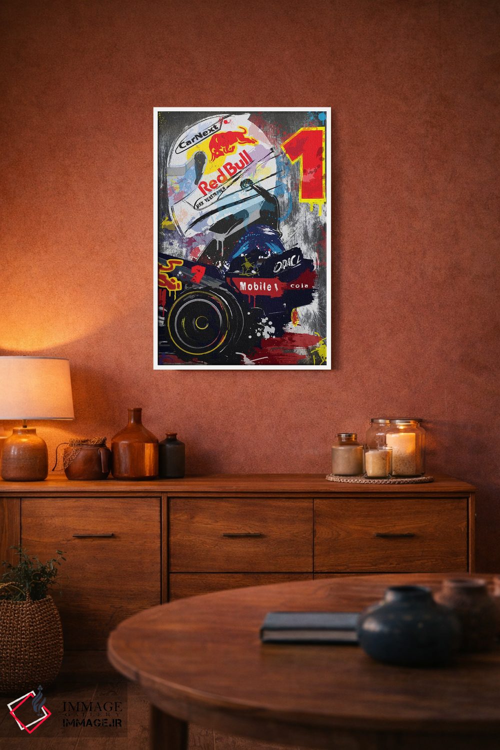 تابلو دکوراتیو پوستر فرمول یک مکس ورشتاپن، ردبول ریسینگ اثر فلای گرافیکس - D4W