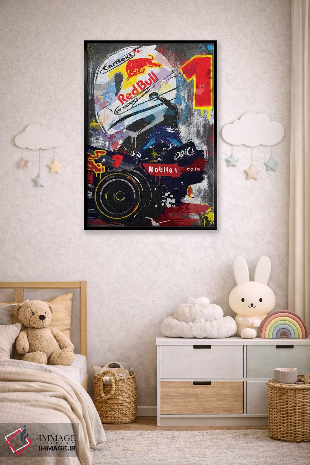 تابلو دکوراتیو پوستر فرمول یک مکس ورشتاپن، ردبول ریسینگ اثر فلای گرافیکس - D6B