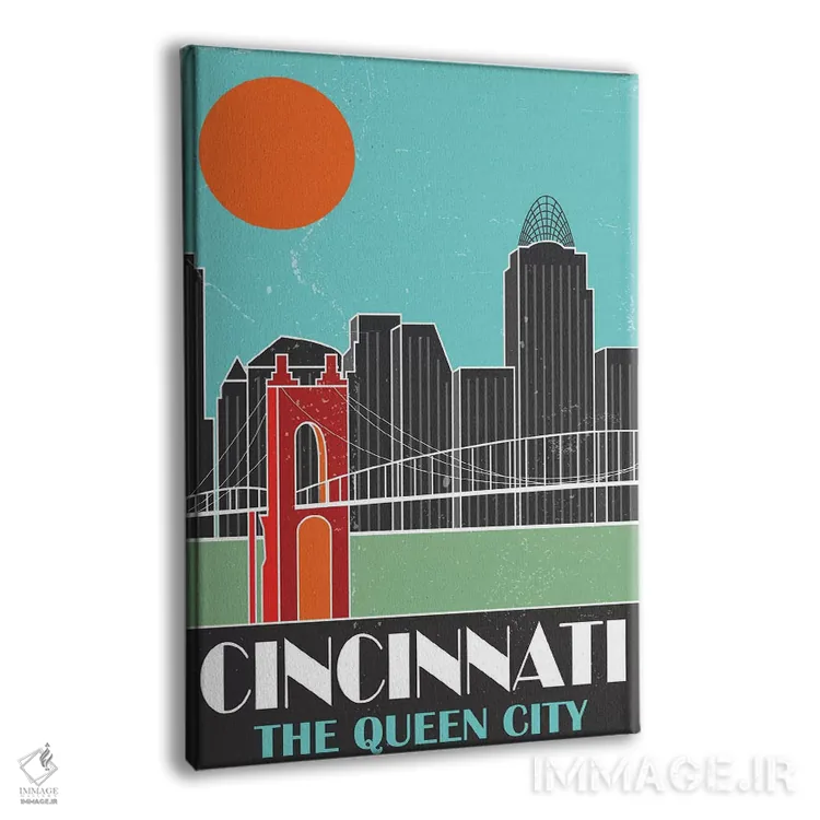 تابلو مدرن سینسیناتی، آبی آسمانی اثر فلای گرافیکس - نمای پرسپکتیو محصول