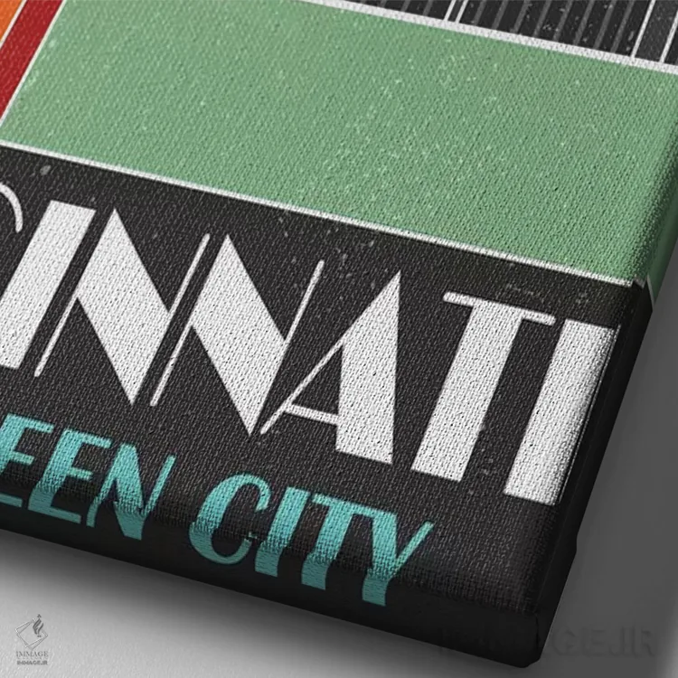 تابلو مدرن سینسیناتی، آبی آسمانی اثر فلای گرافیکس - نمای نزدیک بافت بوم