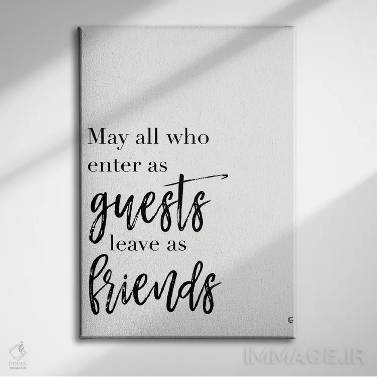 تابلو مدرن مهمانان و دوستان اثر فرفولی مید کرییشنز - نمای روبهرو روی دیوار