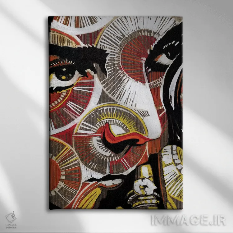 تابلو دکوراتیو آبی الکتریکی ۲ اثر فرنان مورا - نمای روبهرو روی دیوار