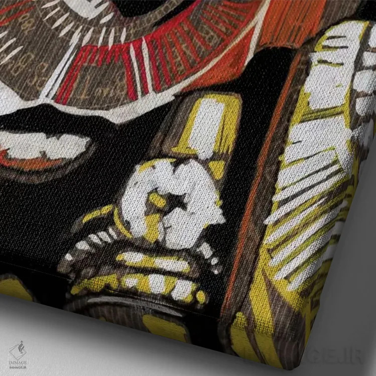 تابلو دکوراتیو آبی الکتریکی ۲ اثر فرنان مورا - نمای نزدیک بافت بوم