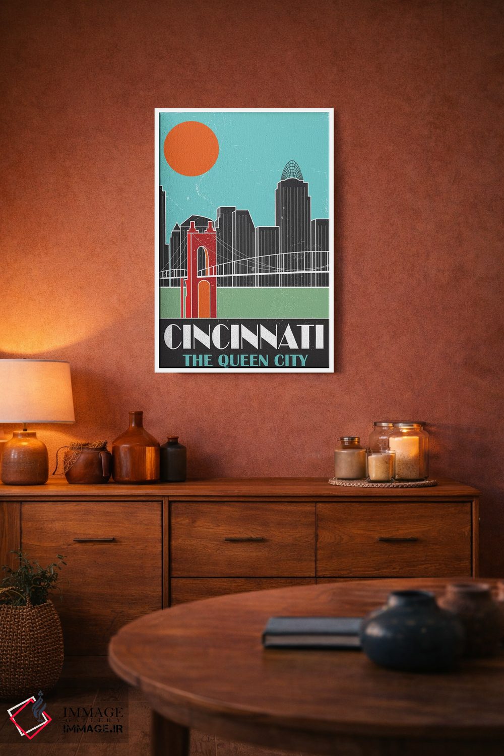 تابلو مدرن سینسیناتی، آبی آسمانی اثر فلای گرافیکس - D4W