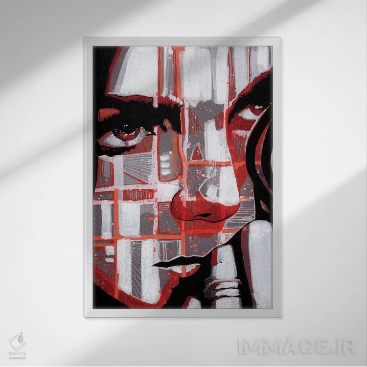 تابلو دکوراتیو آبی الکتریکی ۱ اثر فرنان مورا - نمای قابدار سفید