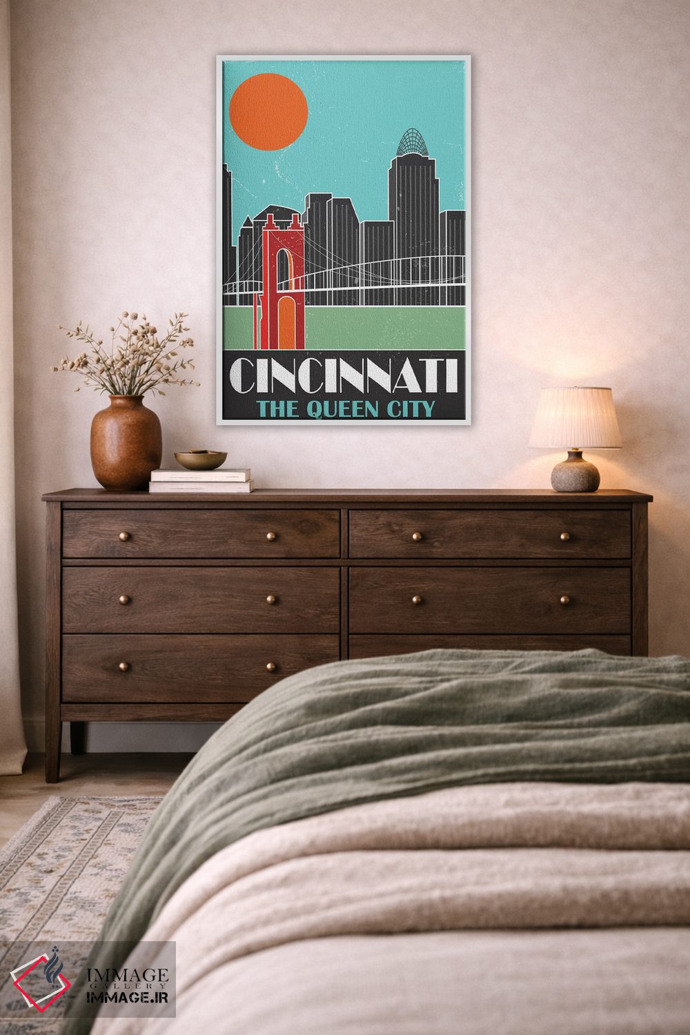 تابلو مدرن سینسیناتی، آبی آسمانی اثر فلای گرافیکس - D3W