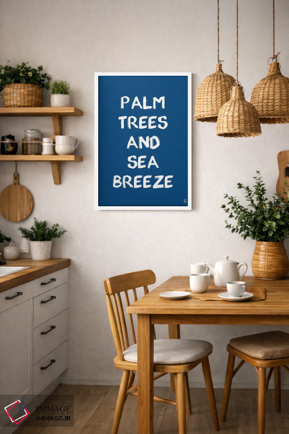 تابلو دکوراتیو درختان نخل و نسیم دریا اثر فرفولی مید کرییشنز - D3W