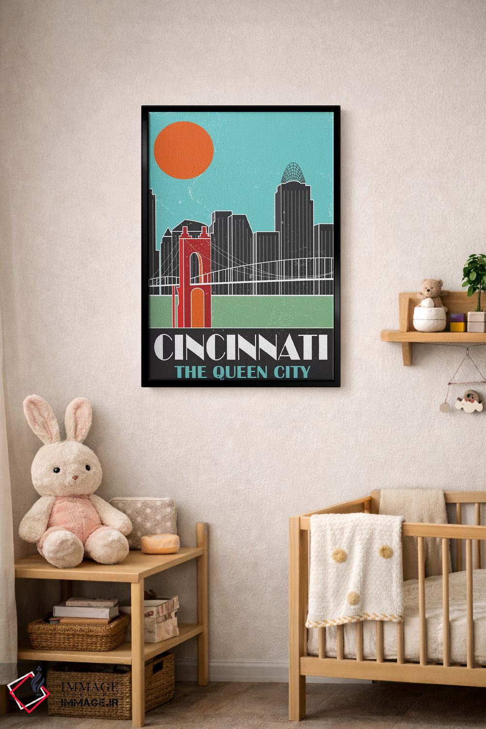 تابلو مدرن سینسیناتی، آبی آسمانی اثر فلای گرافیکس - D5B