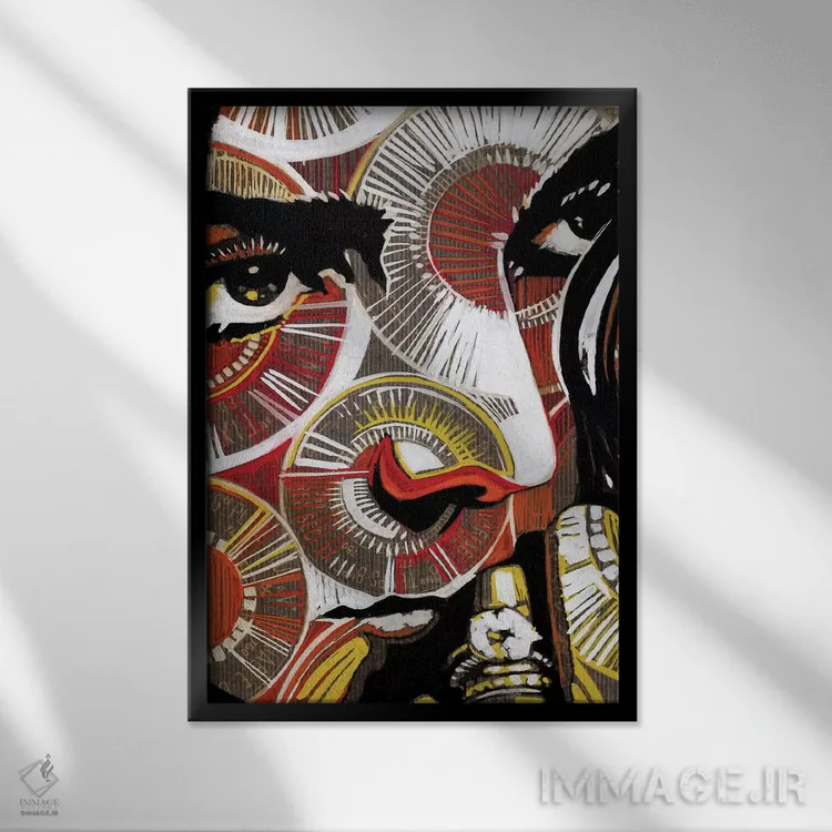 تابلو دکوراتیو آبی الکتریکی ۲ اثر فرنان مورا - نمای قابدار مشکی