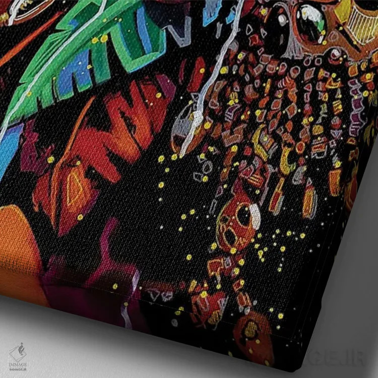 تابلو دکوراتیو اضطرار زرد اثر فرنان مورا - نمای نزدیک بافت بوم