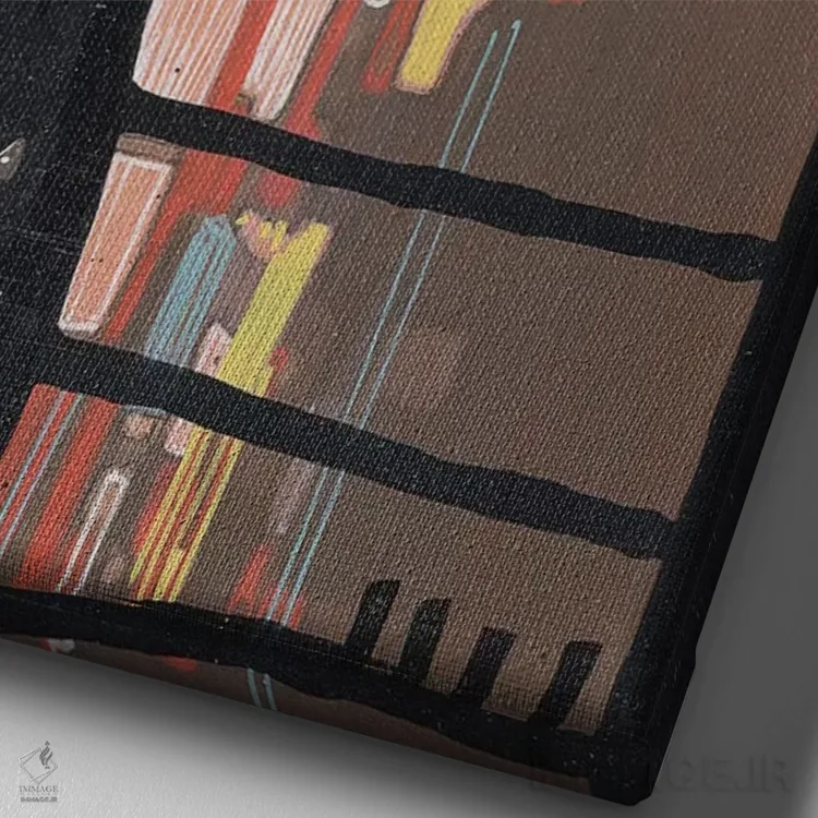 تابلو دکوراتیو جاز در تاریکی اثر فرنان مورا - نمای نزدیک بافت بوم