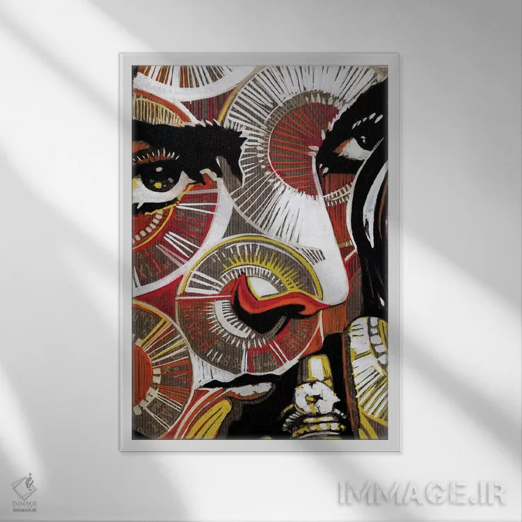 تابلو دکوراتیو آبی الکتریکی ۲ اثر فرنان مورا - نمای قابدار سفید