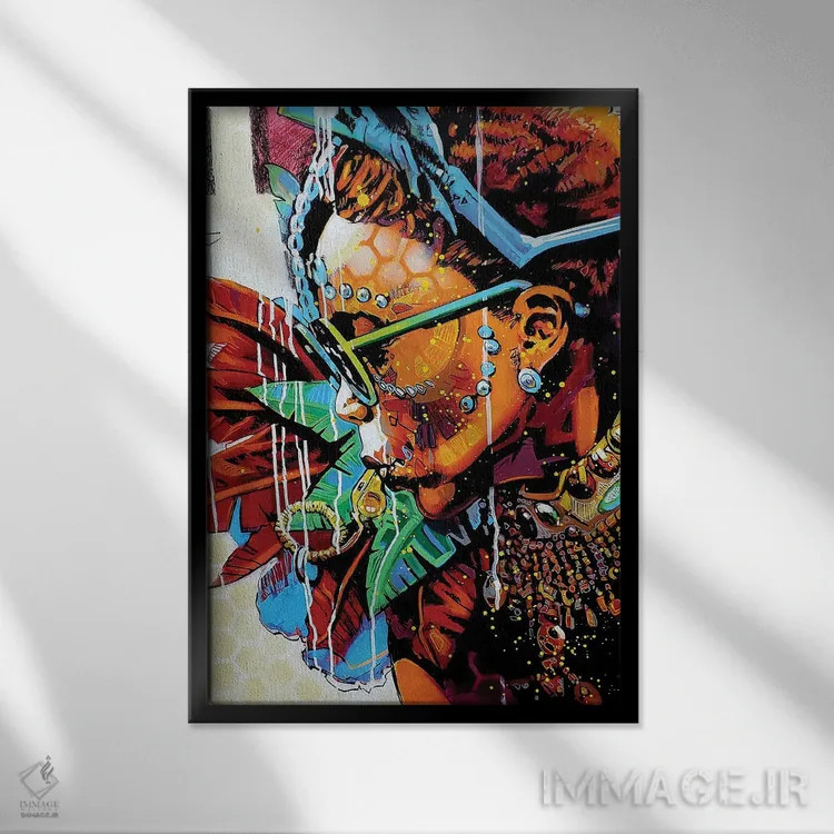 تابلو دکوراتیو اضطرار زرد اثر فرنان مورا - نمای قابدار مشکی