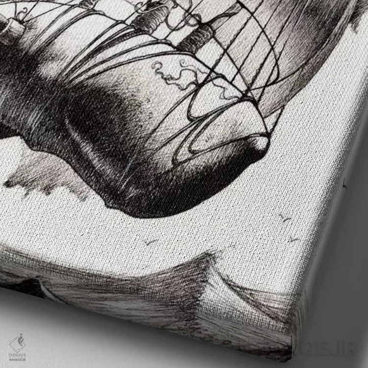 تابلو دکوراتیو پرواز خیال اثر فرنان مورا - نمای نزدیک بافت بوم