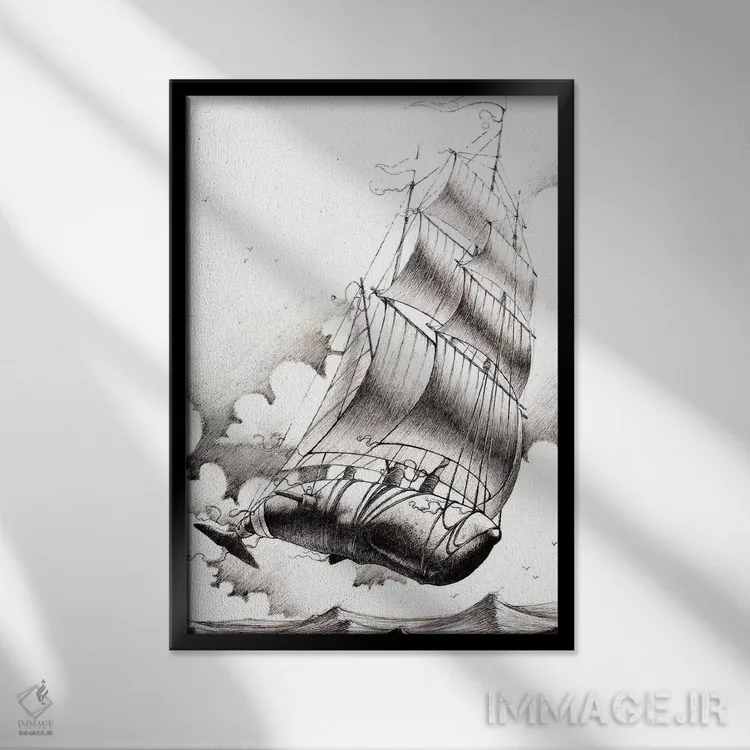 تابلو دکوراتیو پرواز خیال اثر فرنان مورا - نمای قابدار مشکی