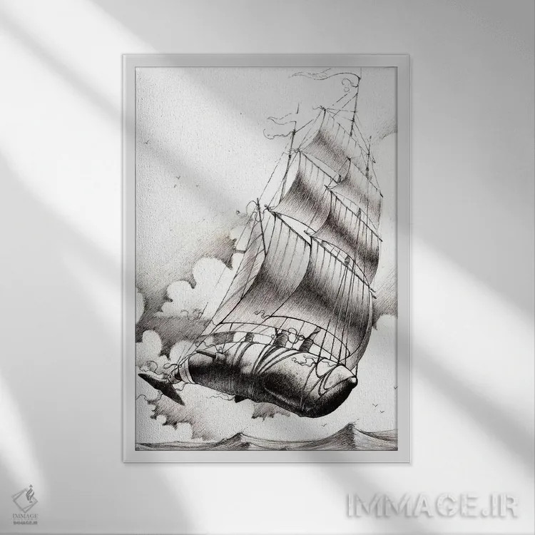 تابلو دکوراتیو پرواز خیال اثر فرنان مورا - نمای قابدار سفید