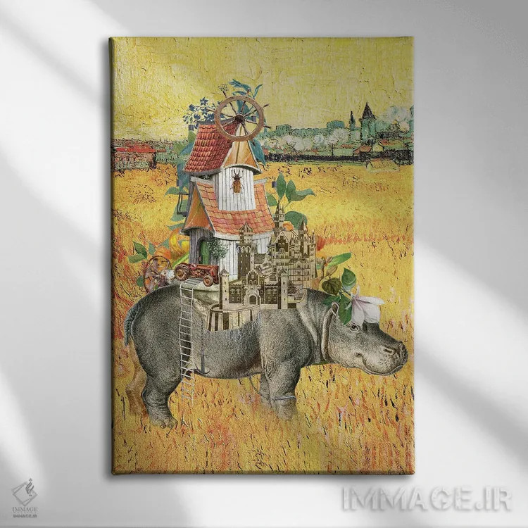 تابلو دکوراتیو اسباب کشی میان قاره ای اثر فن د فانتستیکا - نمای روبهرو روی دیوار