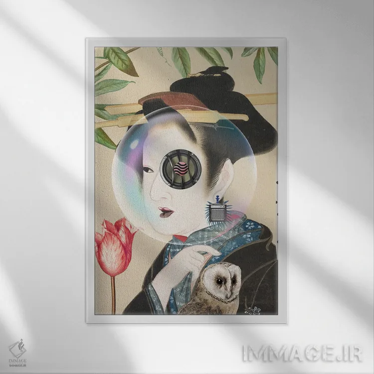 تابلو دکوراتیو صدا اثر فن د فانتستیکا - نمای قابدار سفید