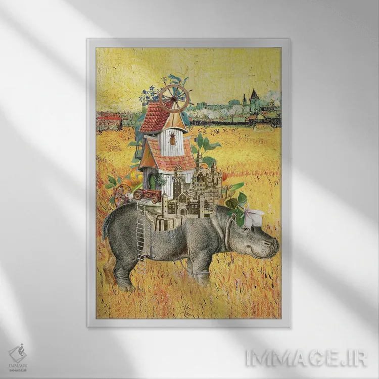 تابلو دکوراتیو اسباب کشی میان قاره ای اثر فن د فانتستیکا - نمای قابدار سفید