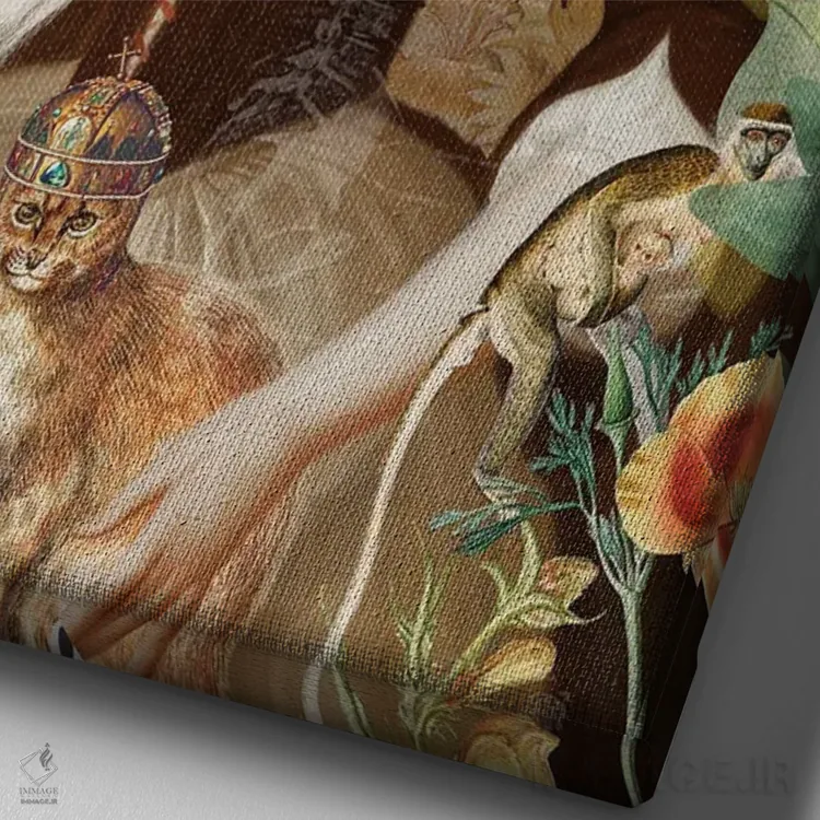 تابلو دکوراتیو با صلح آمده ام اثر فن د فانتستیکا - نمای نزدیک بافت بوم