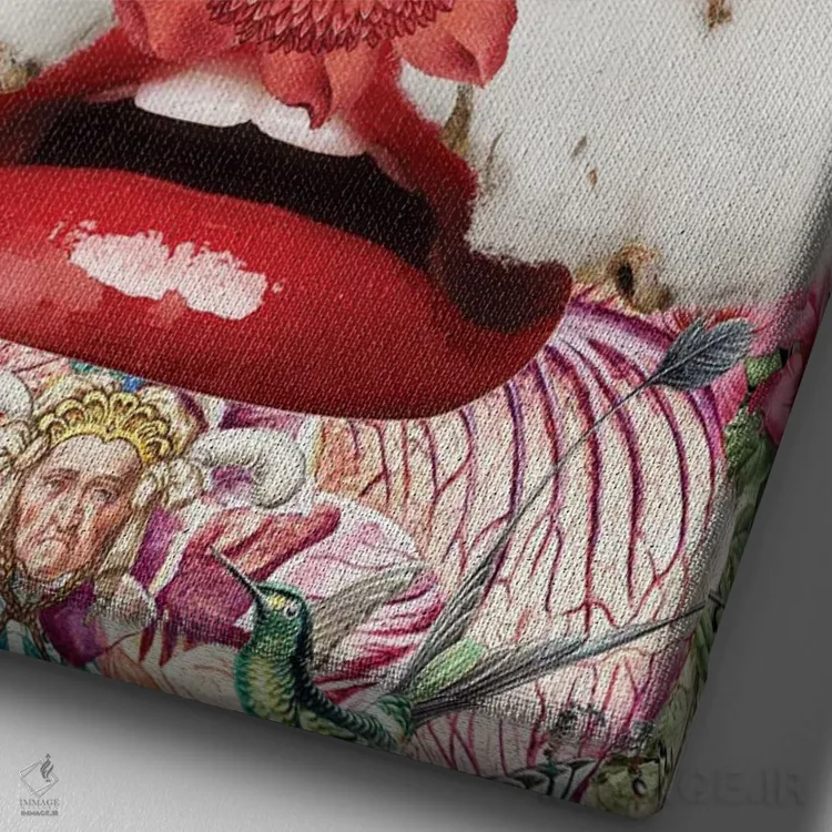 تابلو دکوراتیو خانم اثر فن د فانتستیکا - نمای نزدیک بافت بوم