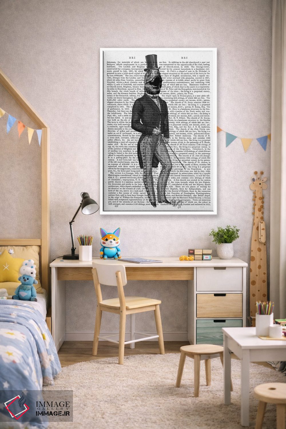 تابلو دکوراتیو مردان دایناسور: مرد تی رکس ۲ اثر فب فانکی - D1W