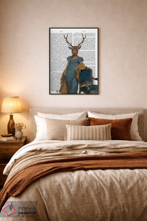 تابلو دکوراتیو گوزن با لباس آبی اثر فب فانکی - D5B