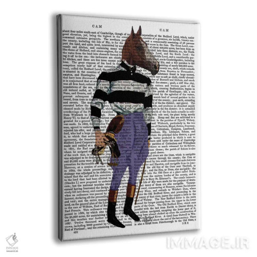 تابلو دکوراتیو سوار اسب مسابقه اثر فب فانکی - نمای پرسپکتیو محصول