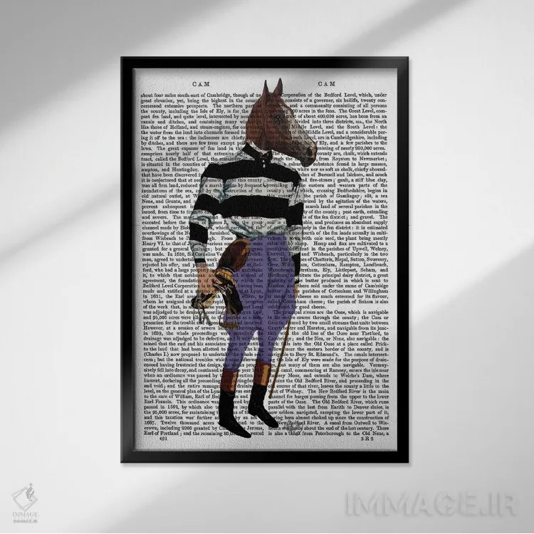 تابلو دکوراتیو سوار اسب مسابقه اثر فب فانکی - نمای قابدار مشکی