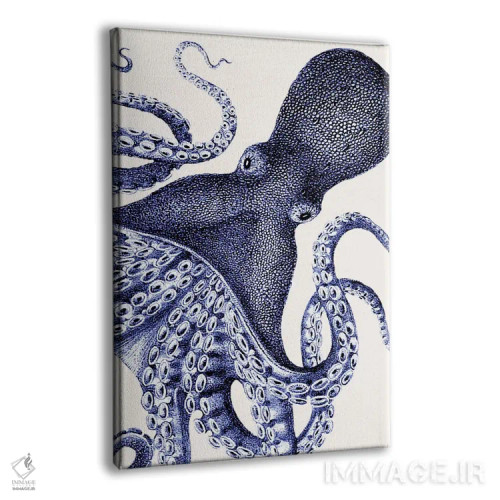 تابلو دکوراتیو منظره اختاپوس آبی اثر فب فانکی - نمای پرسپکتیو محصول