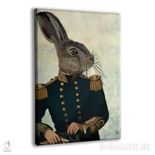 تابلو دکوراتیو ستوان خرگوش اثر فب فانکی - نمای پرسپکتیو محصول