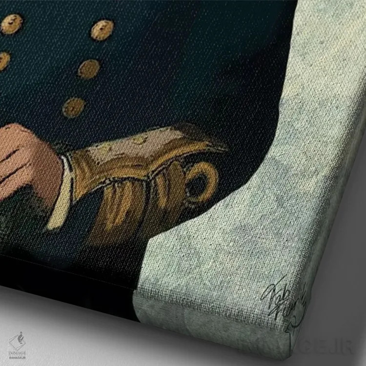 تابلو دکوراتیو ستوان خرگوش اثر فب فانکی - نمای نزدیک بافت بوم