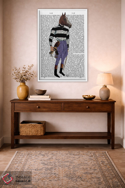 تابلو دکوراتیو سوار اسب مسابقه اثر فب فانکی - D2W