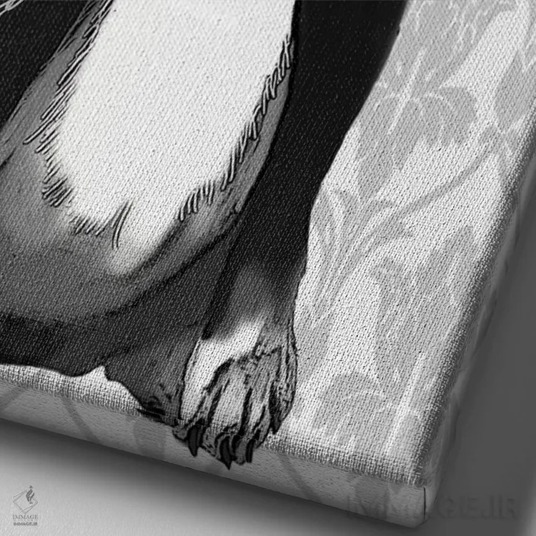 تابلو دکوراتیو آقای بولداگ اثر فب فانکی - نمای نزدیک بافت بوم