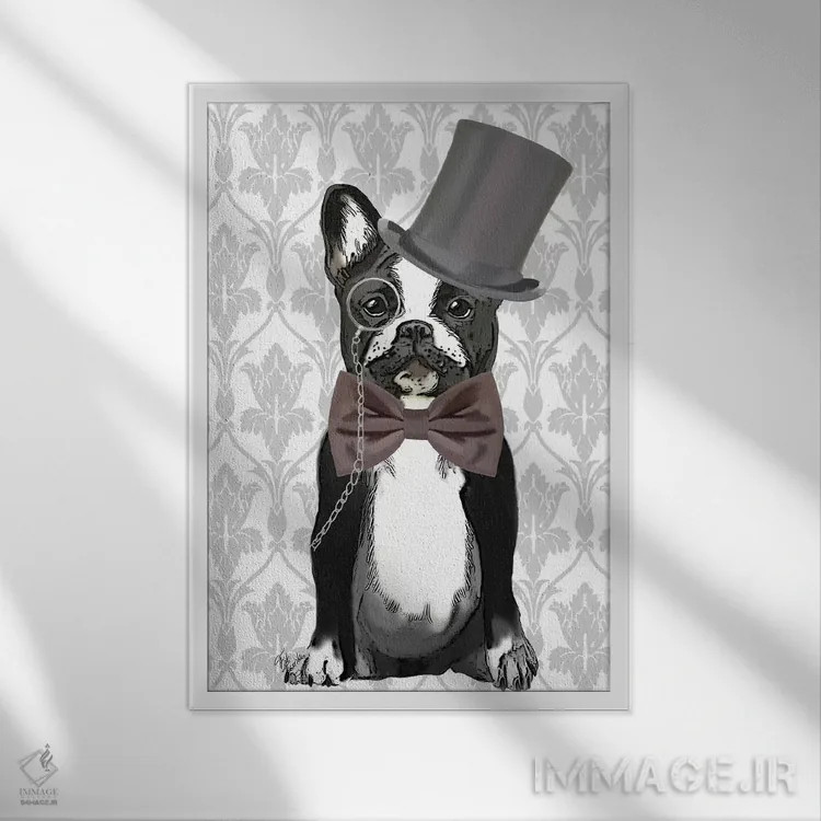 تابلو دکوراتیو آقای بولداگ اثر فب فانکی - نمای قابدار سفید