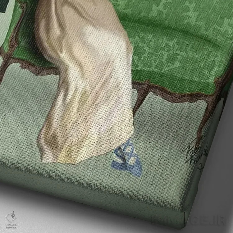 تابلو دکوراتیو آقای گوزن و خانم خرگوش اثر فب فانکی - نمای نزدیک بافت بوم