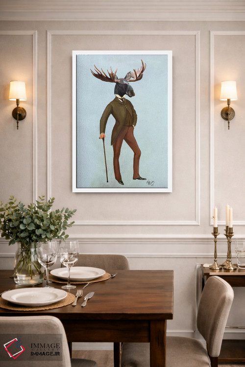 تابلو دکوراتیو گوزن شمالی کت وشلواری اثر فب فانکی - D1W