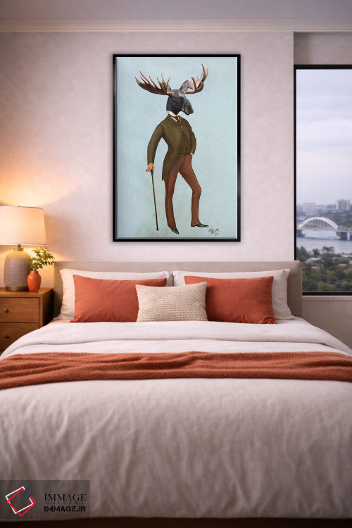 تابلو دکوراتیو گوزن شمالی کت وشلواری اثر فب فانکی - D5B