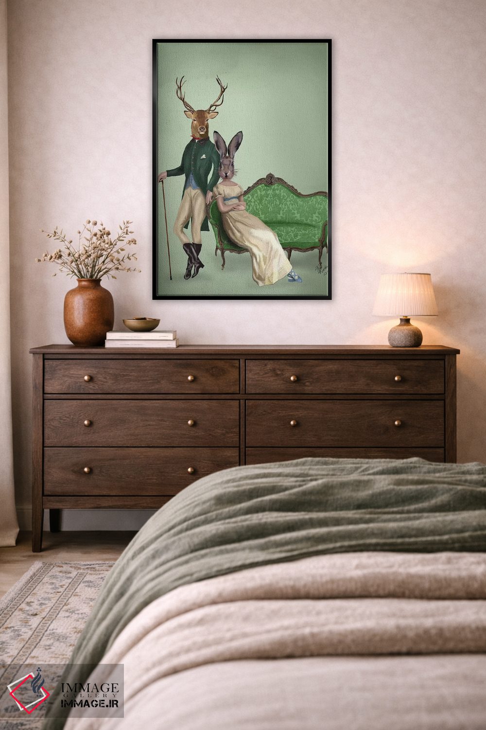 تابلو دکوراتیو آقای گوزن و خانم خرگوش اثر فب فانکی - D5B