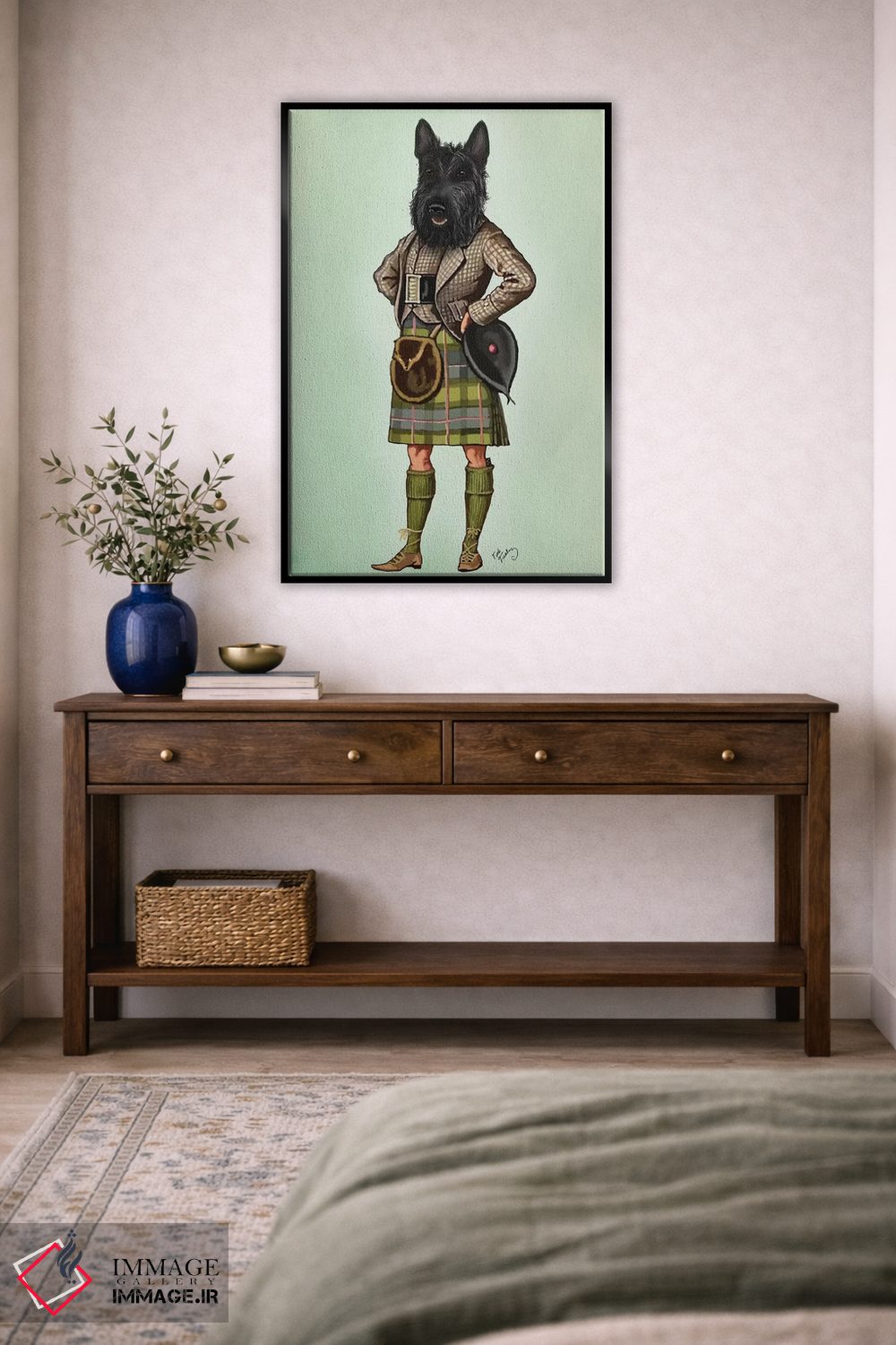 تابلو دکوراتیو تریر اسکاتلندی با دامن سنتی اثر فب فانکی - D3B