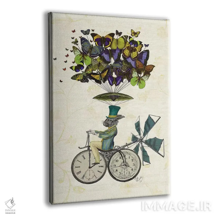 تابلو دکوراتیو خرگوش زمان پرواز اثر فب فانکی - نمای پرسپکتیو محصول