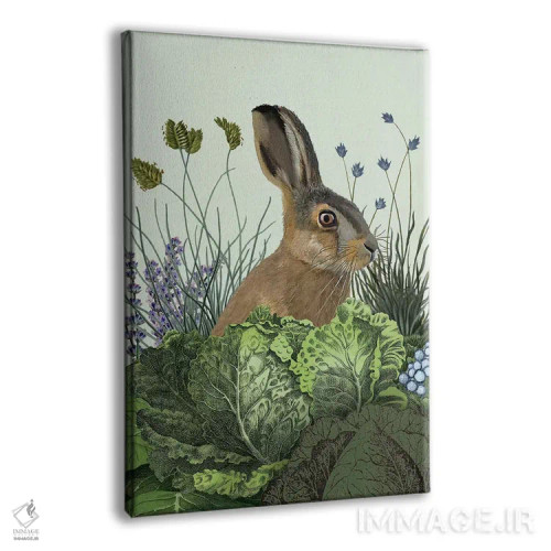 تابلو دکوراتیو خرگوش کلمی ۳ اثر فب فانکی - نمای پرسپکتیو محصول