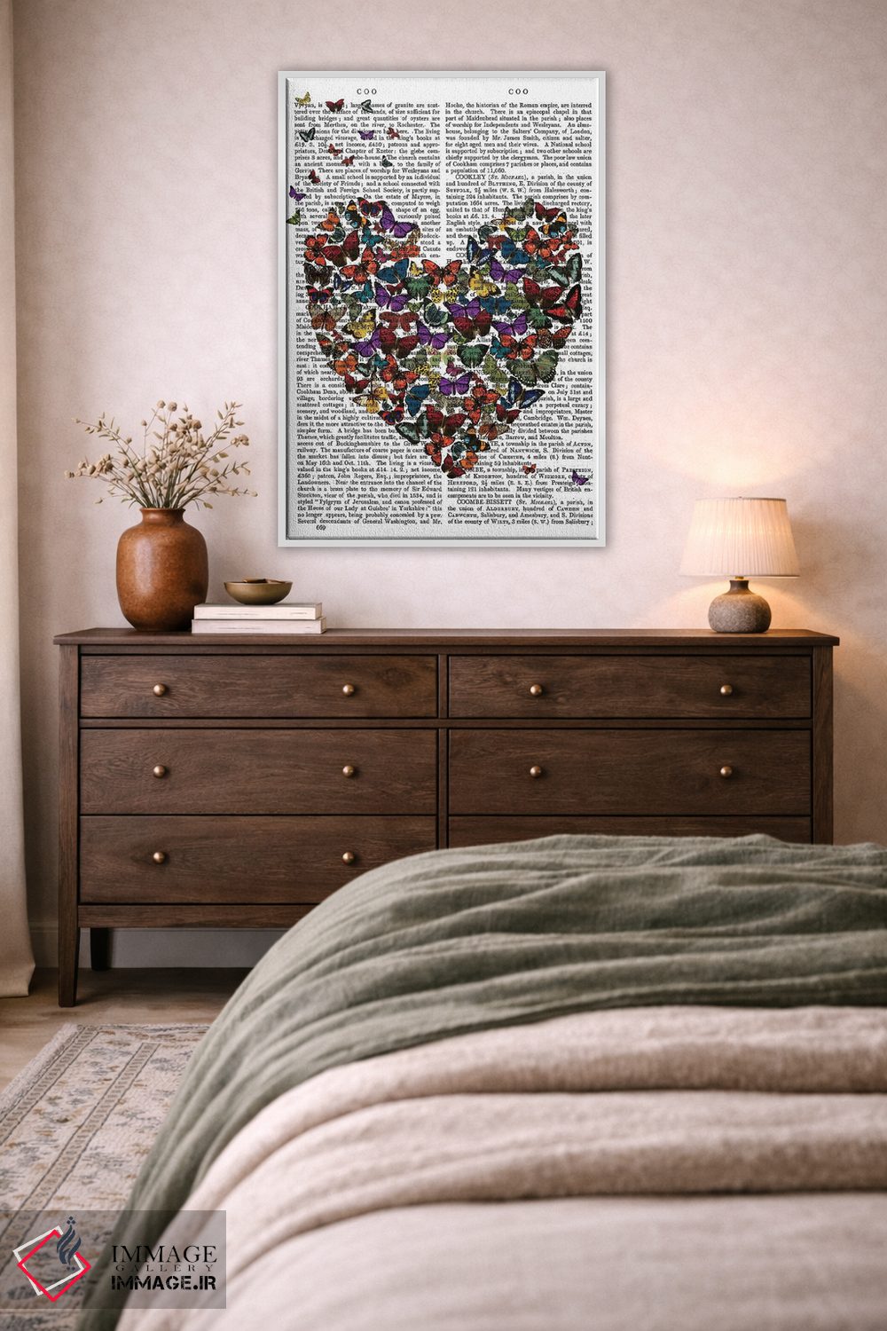 تابلو دکوراتیو قلب پروانه ای اثر فب فانکی - D2W